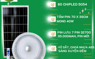 Đèn Ốp Trần Kim Cương 500W NLMT SH SOLAR - Chiếu Sáng Thông Minh QUận 12