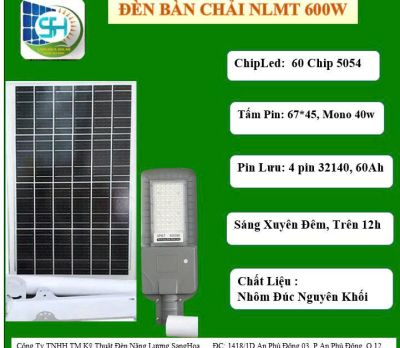 ĐÈN BÀN CHẢI NLMT 600W