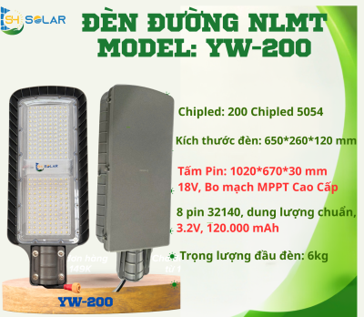 Đèn Cao Áp Năng Lượng Mặt Trời YW200 SH Solar