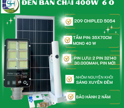 ĐÈN BÀN CHẢI 400W 6 Ô NĂNG LƯỢNG MẶT TRỜI