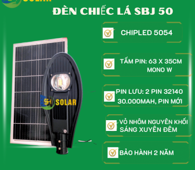 ĐÈN NĂNG LƯỢNG CHIẾC LÁ 1 MẮT MÃ SBJ-50