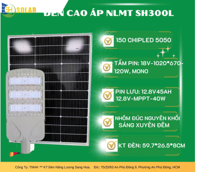 Đèn Đường Năng Lượng Mặt Trời Cao Áp SH300L