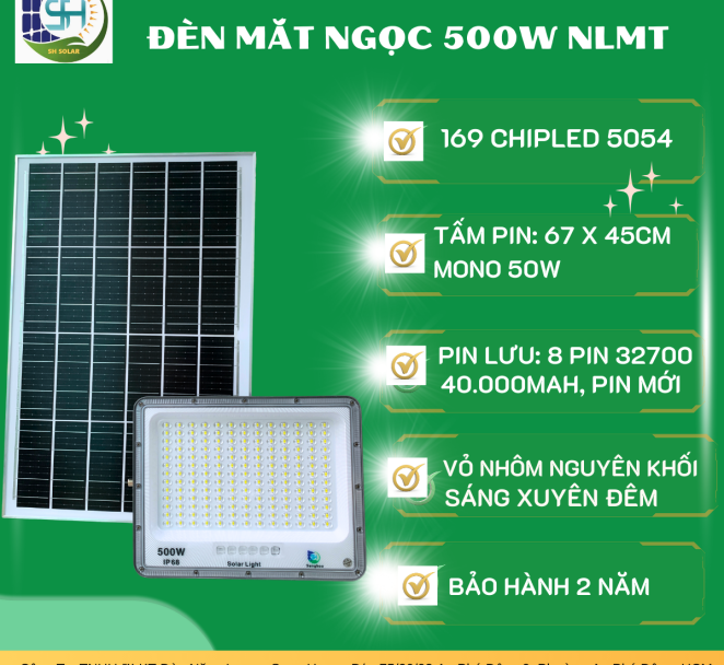 ĐÈN PHA MẮT NGỌC SH 500W CHỐNG CHÓI CHIPLED 5054