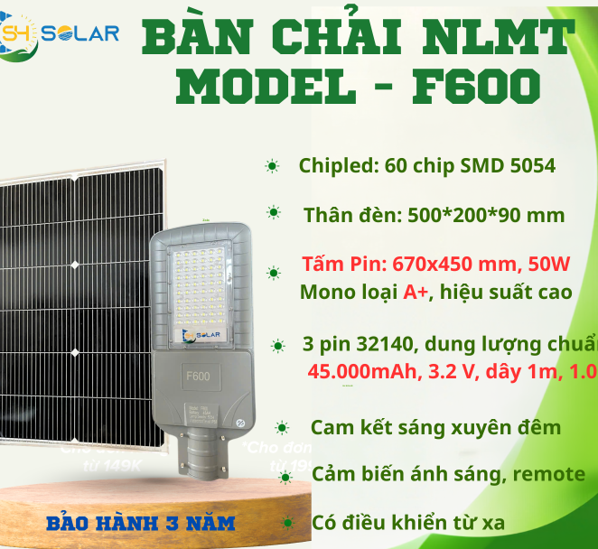 ĐÈN BÀN CHẢI NLMT 600W