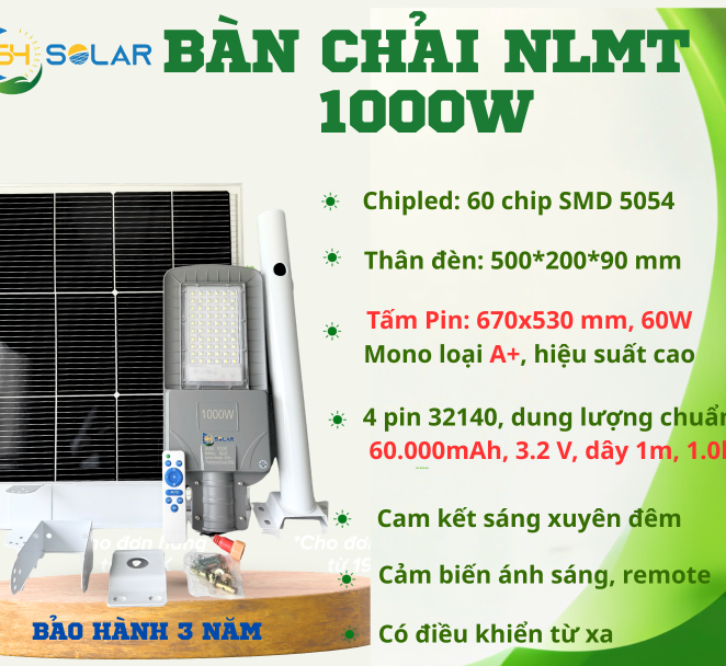 Đèn đường năng lượng mặt trời 1000w SH-BC1000