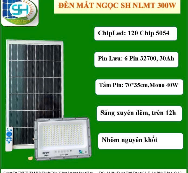 ĐÈN PHA MẮT NGỌC SH 300W CHỐNG CHÓI CHIPLED 5054