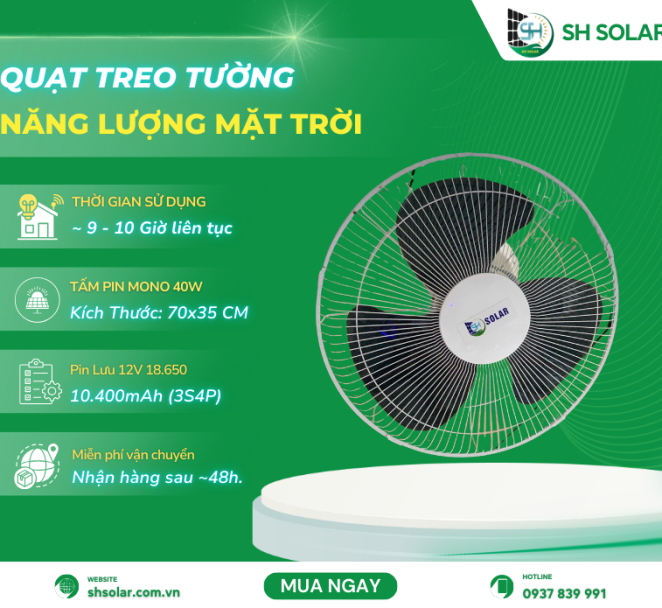 Quạt xoay 360 độ năng lượng mặt trời