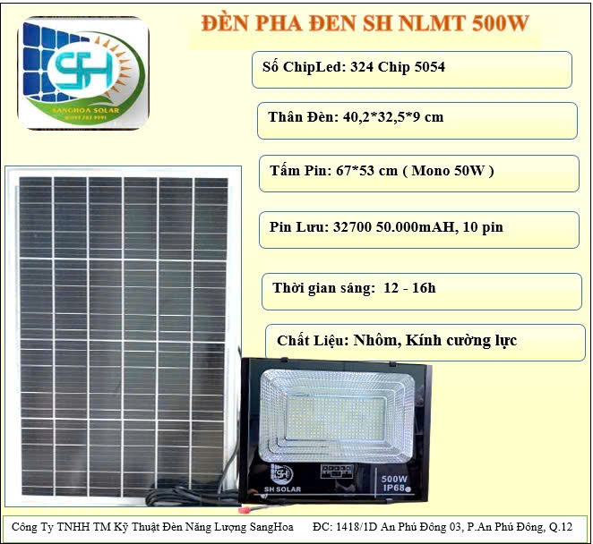 ĐÈN PHA ĐEN SH NLMT 500W