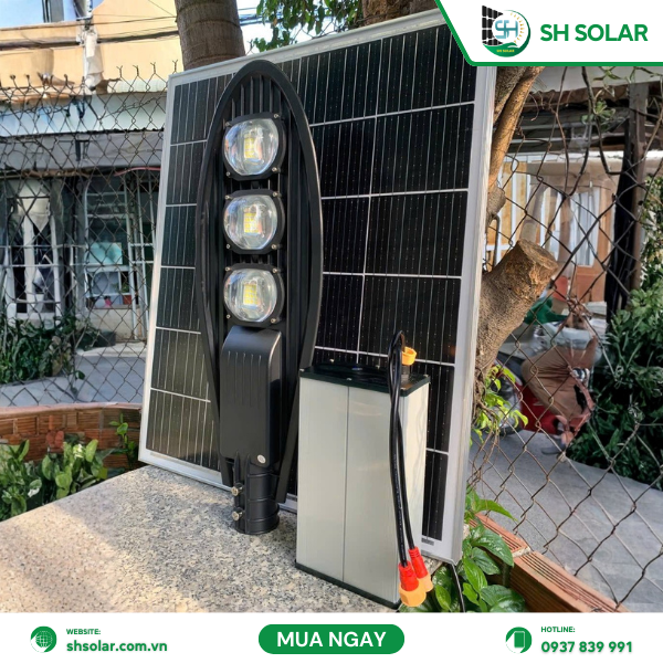 ĐÈN ĐƯỜNG CHIẾC LÁ 150W NĂNG LƯỢNG MẶT TRỜI (3 MẮT LED) SBJ-150
