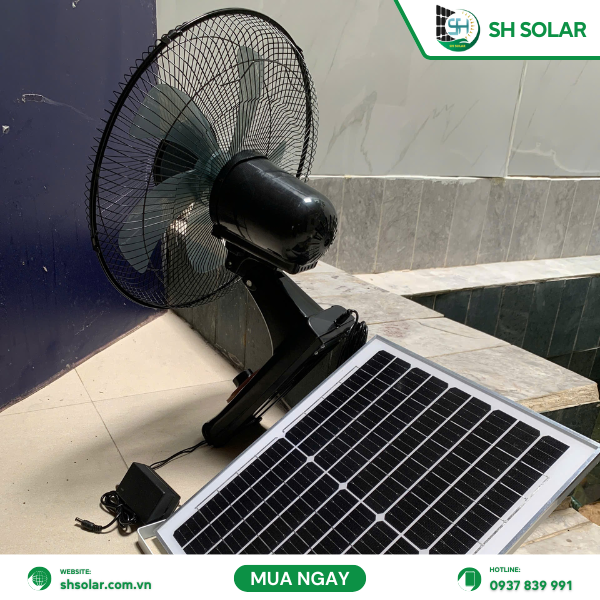 Quạt năng lượng mặt trời treo tường 9v