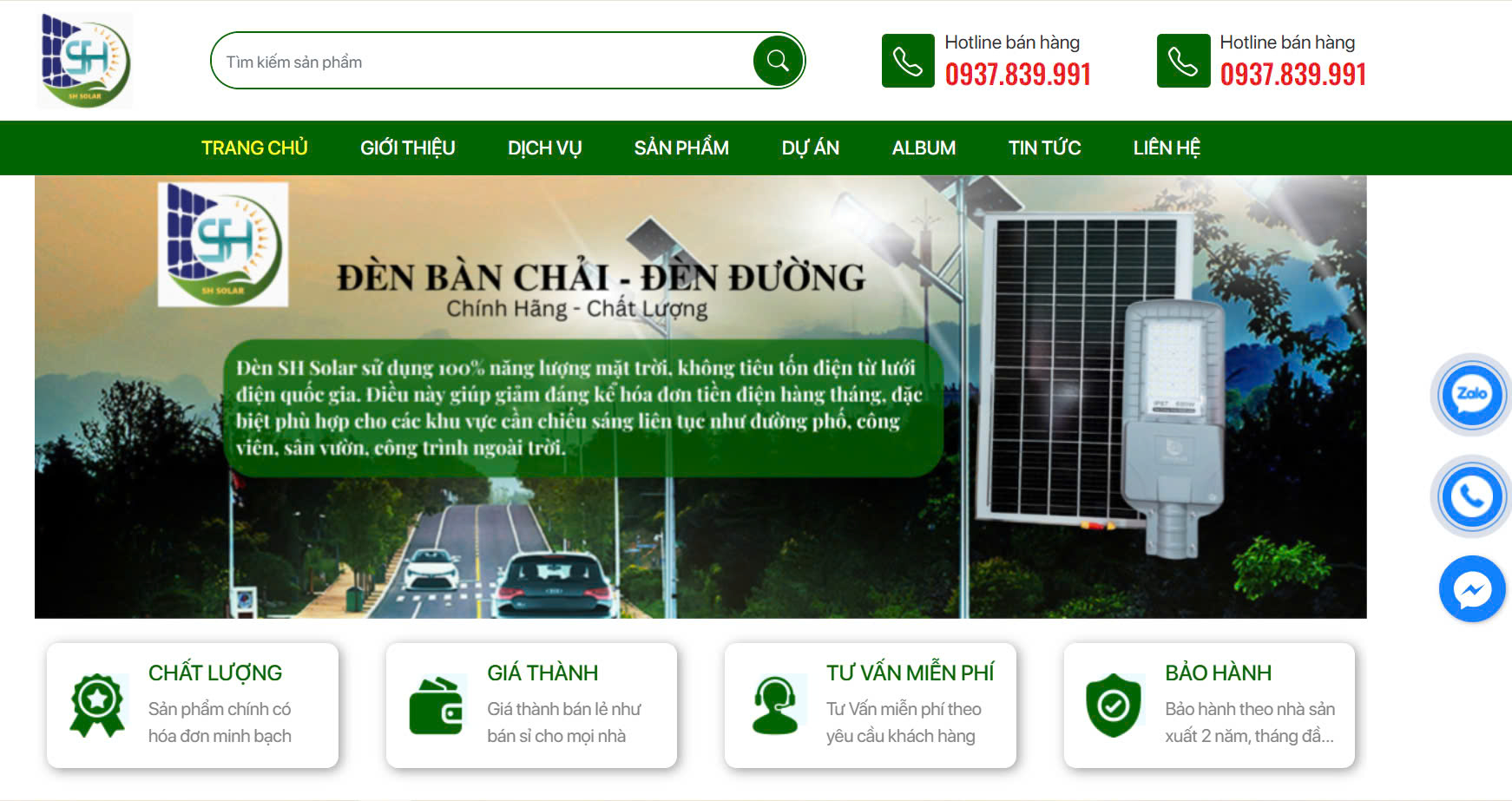 Anhi Solution - Thiết kế website đèn năng lượng mặt trời